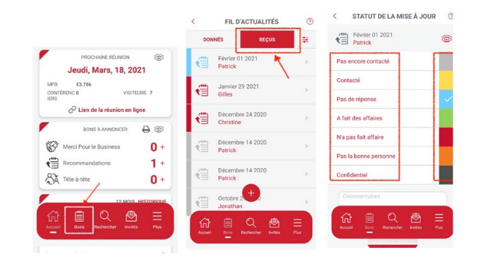 Système de suivi des recommandations BNI Connect